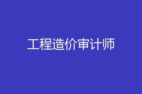 工程造价审计师