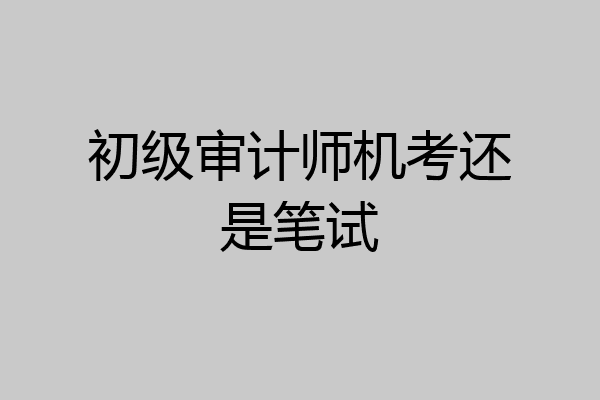 初级审计师机考还是笔试