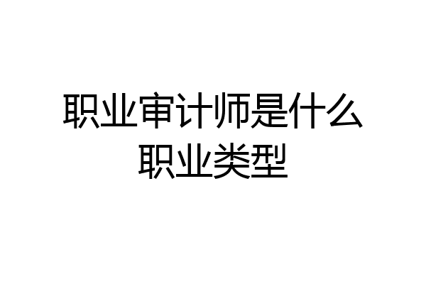职业审计师是什么职业类型