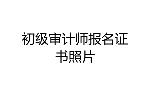 初级审计师报名证书照片