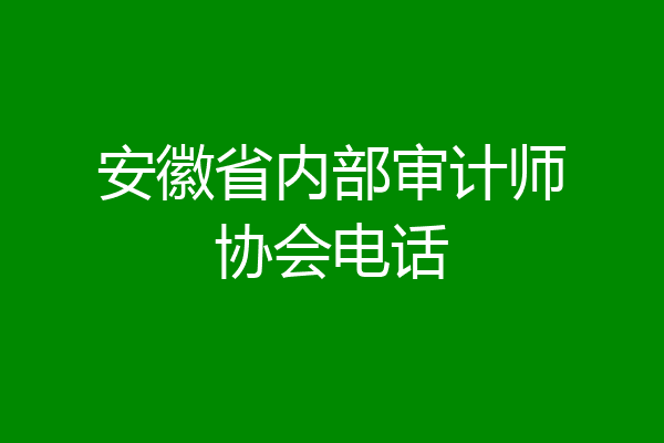 安徽省内部审计师协会电话