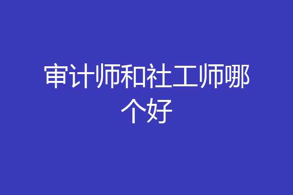 审计师和社工师哪个好