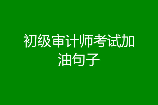 初级审计师考试加油句子