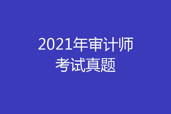 2021年审计师考试真题