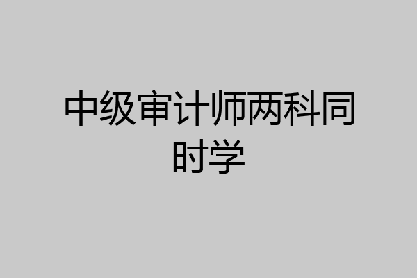 中级审计师两科同时学