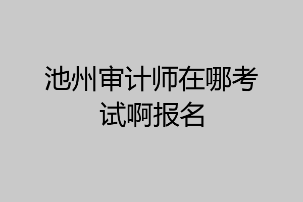 池州审计师在哪考试啊报名