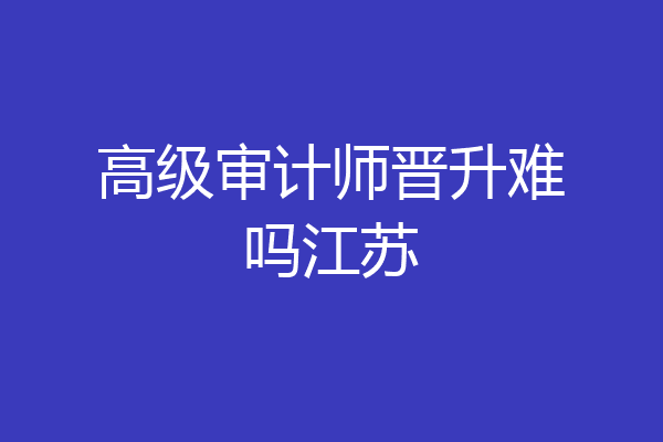 高级审计师晋升难吗江苏