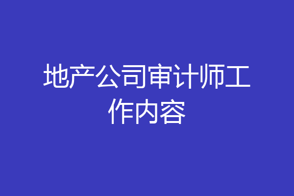地产公司审计师工作内容