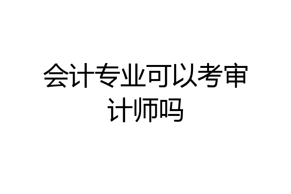 会计专业可以考审计师吗