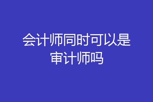 会计师同时可以是审计师吗