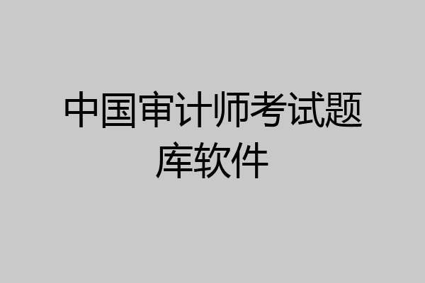 中国审计师考试题库软件