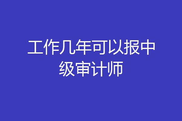 工作几年可以报中级审计师