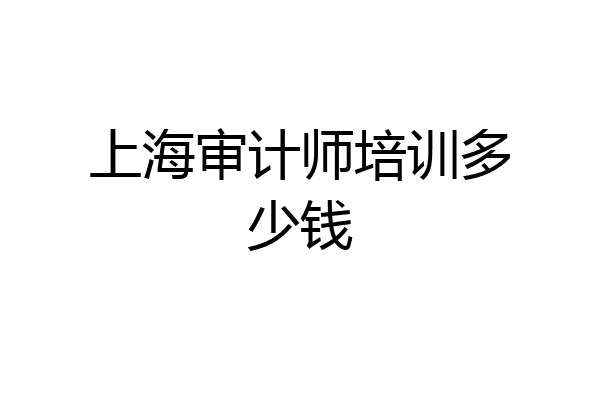 上海审计师培训多少钱