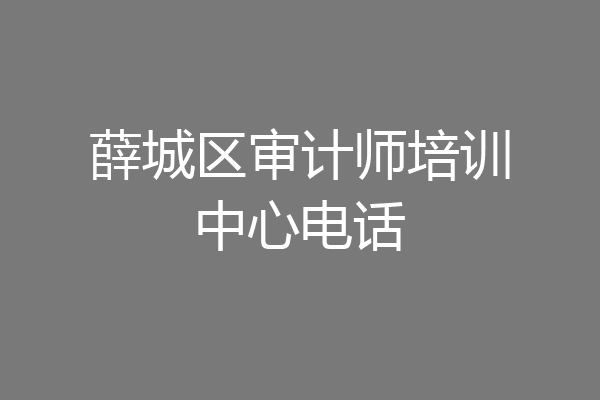 薛城区审计师培训中心电话