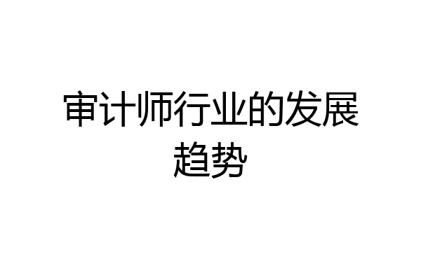 审计师行业的发展趋势