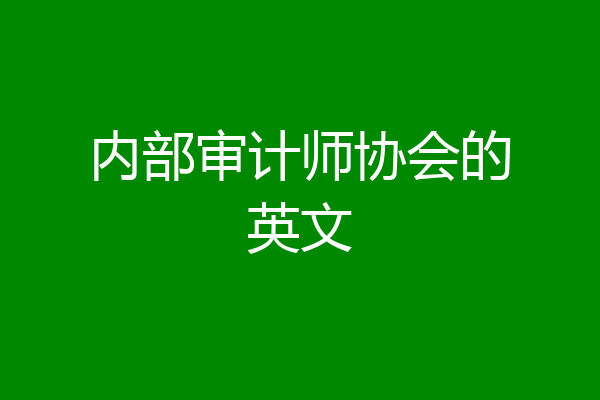 内部审计师协会的英文