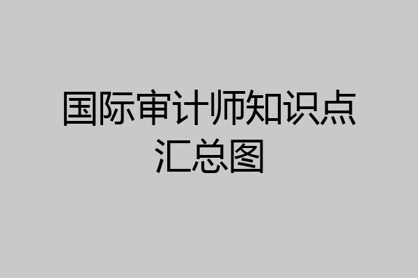 国际审计师知识点汇总图