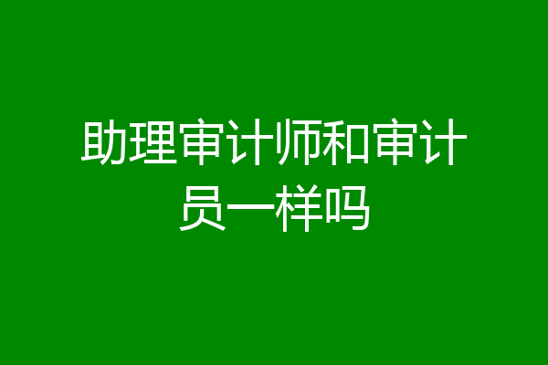 助理审计师和审计员一样吗