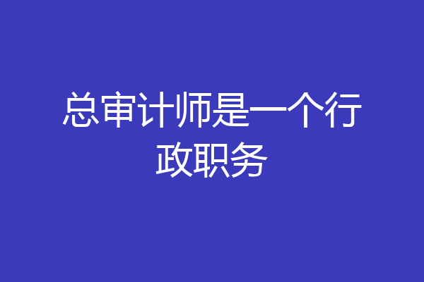 总审计师是一个行政职务