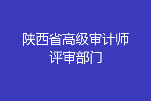 陕西省高级审计师评审部门