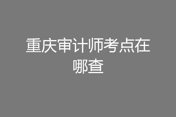 重庆审计师考点在哪查