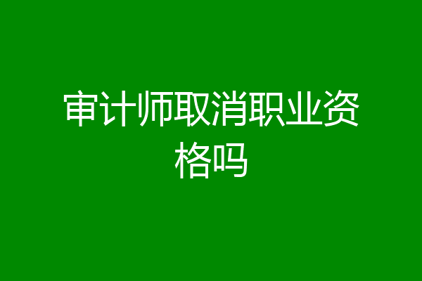 审计师取消职业资格吗