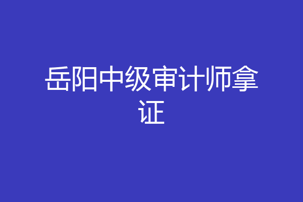 岳阳中级审计师拿证