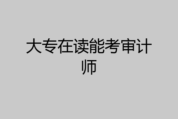 大专在读能考审计师