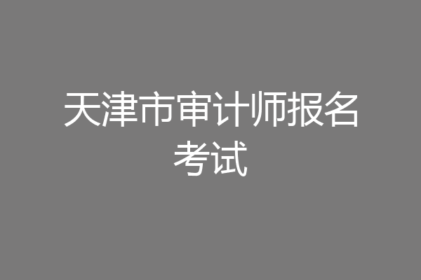 天津市审计师报名考试