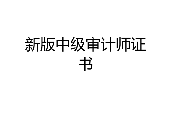 新版中级审计师证书