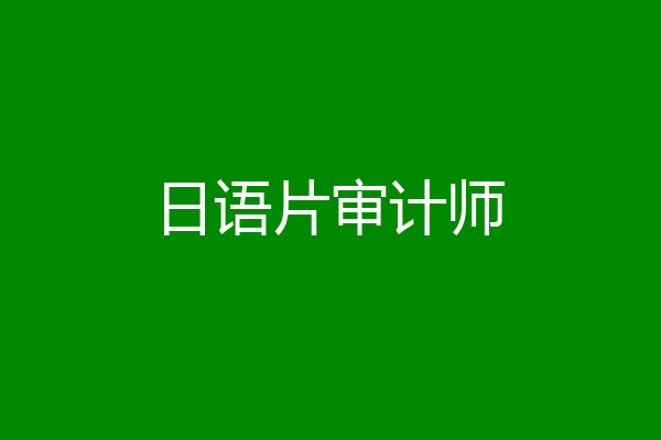 日语片审计师