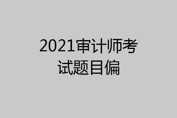 2021审计师考试题目偏