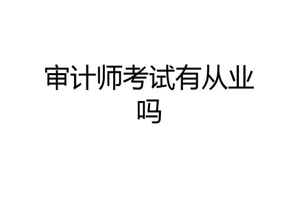 审计师考试有从业吗