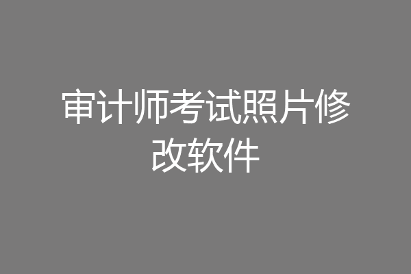 审计师考试照片修改软件