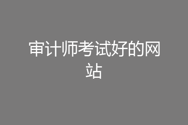 审计师考试好的网站