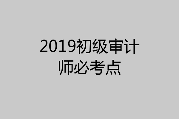2019初级审计师必考点