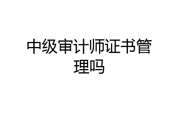 中级审计师证书管理吗