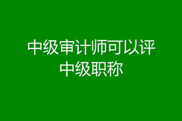 中级审计师可以评中级职称