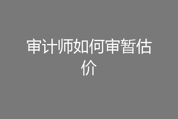 审计师如何审暂估价
