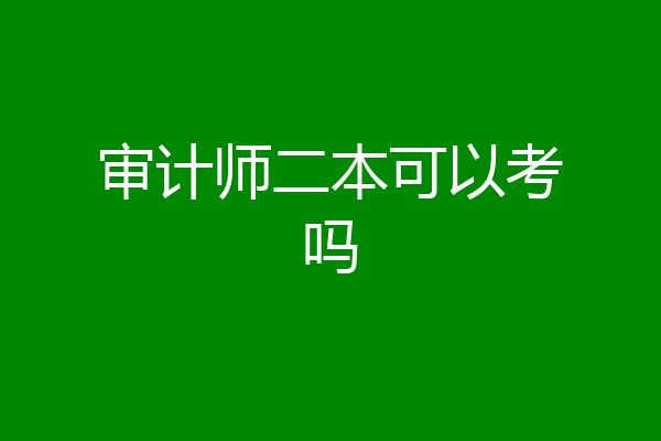 审计师二本可以考吗