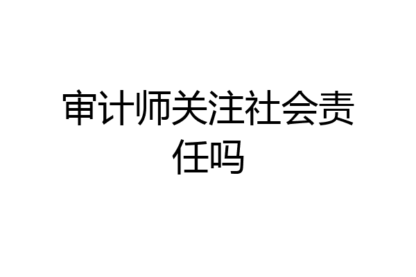 审计师关注社会责任吗