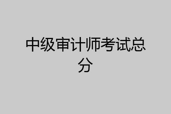 中级审计师考试总分