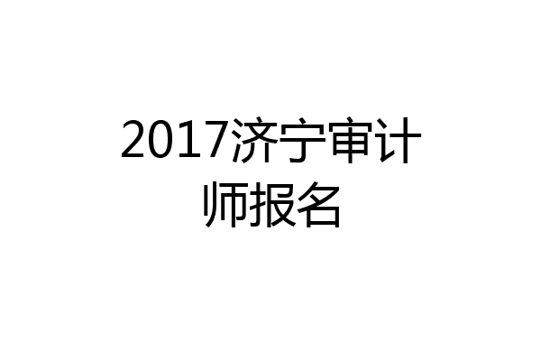 2017济宁审计师报名