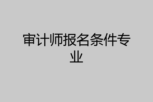 审计师报名条件专业