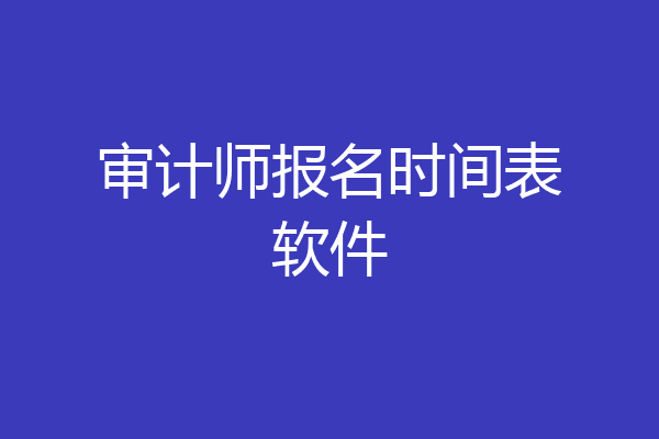 审计师报名时间表软件