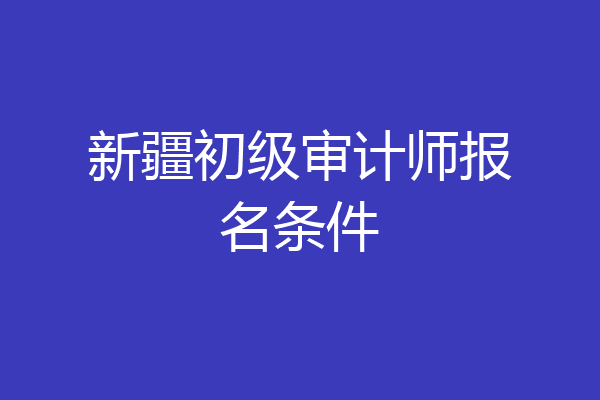 新疆初级审计师报名条件