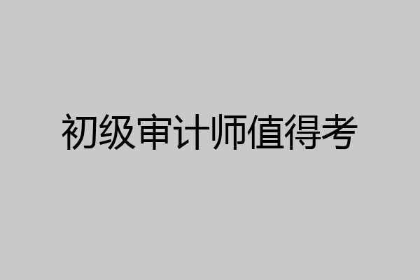 初级审计师值得考