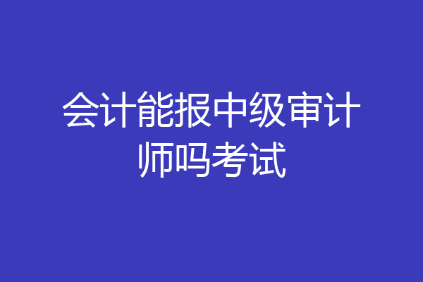 会计能报中级审计师吗考试