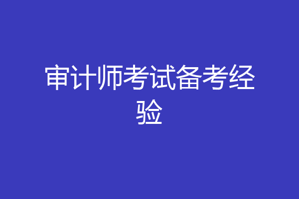 审计师考试备考经验