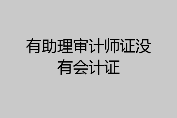 有助理审计师证没有会计证